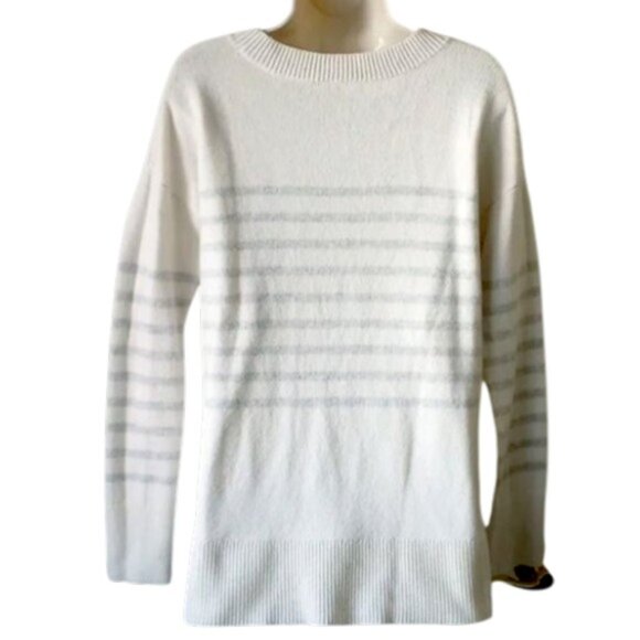 Gap Oversized Wool-Blend Hi-Lo Sweater M Ivory Gray *50off3* - Picture 2 of 6